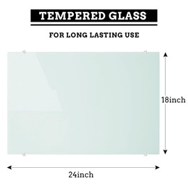 DEVELOP Magnetic Glass Whiteboard, 24 x 18 Inches (60 x 45 cm), Small Tempered Glass Dry Erase Board for Wall, Frameless Whiteboards with Marker Tray, 4 Markers, 2 Magnets, 1 Eraser