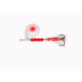 McOmie's Custom Lures Salmon Spinner McOmie's #7 Colorado UV "Salmon Red Dt/Pearl" wHoochie