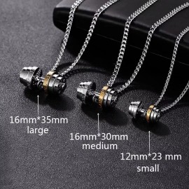 Jextech Collar Con Colgante De Mancuerna Acero Inoxidable Gym Fit