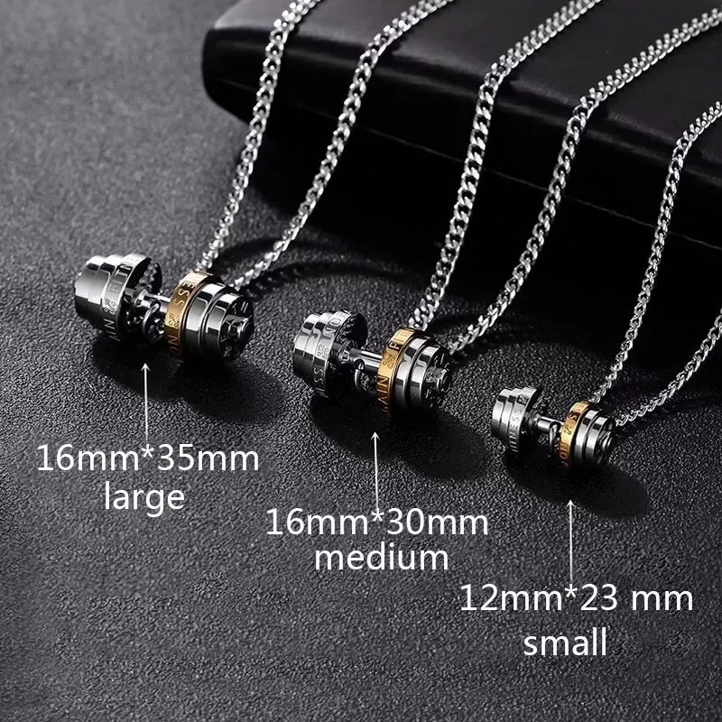 Jextech Collar Con Colgante De Mancuerna Acero Inoxidable Gym Fit