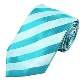 Jacob Alexander corbata de cuello de rayas tonales de color sólido para hombre, Turquoise, Regular - 58 inch