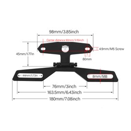 License Plate Holder, Folding License Plate Rear Light Holder, Replacement, Universal for Motorcycle, ATV, Trailer, Truck, RV, Boat