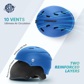 VANRORA Ski Helmet, Snowboard Helmet - Blue, S