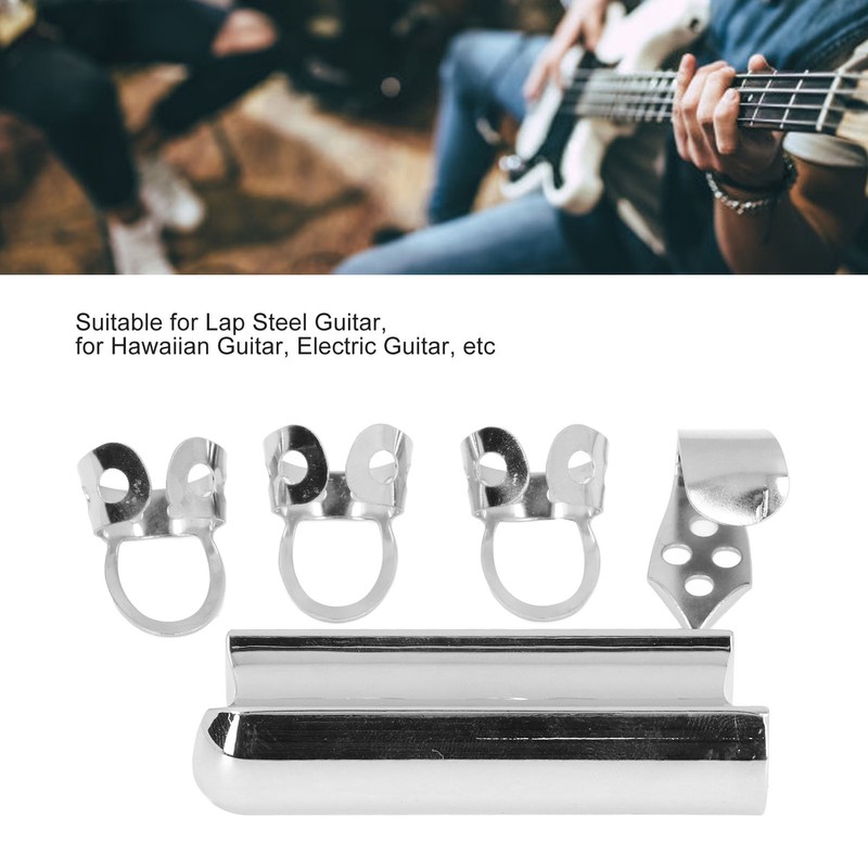 Guitar Slide Tone Bar with Thumb and Finger Picks Solid