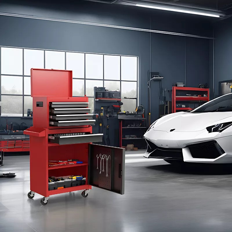 EXCELO 2in1 Rolling Toolbox Multi-Function Box For Garage Workshop With