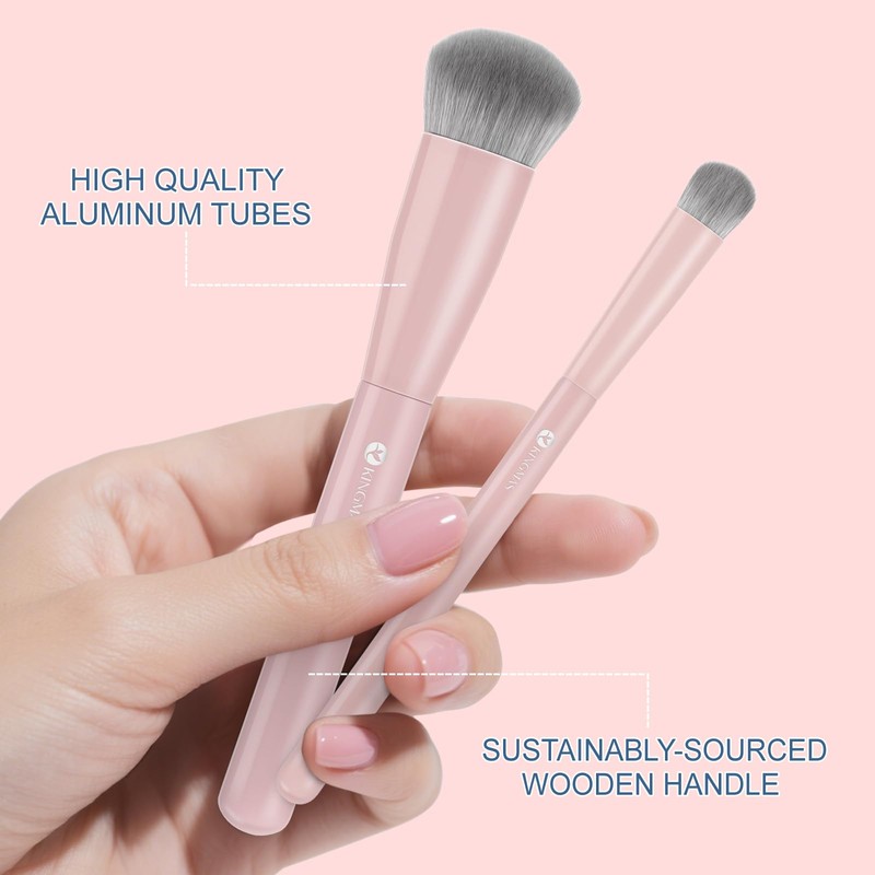 KINGMAS Foundation Makeup Brushes, Angled Kabuki Concealer Brush Under Eye