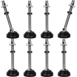 SHUIOG Pack of 8 Adjustable Foot M10 x 80 mm Adjustment Screw, Furniture Foot Base Base Can Carry Adjustable Feet Adjusting Screw Adjusting Plate Adjustable Foot Maximum 20° Tilt (8 Pieces M10 x 80 mm