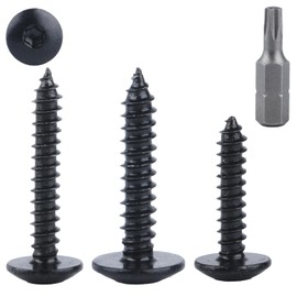 Tapping Screws Torx Self-Tapping Screws Pack of 60 Wood Screws Flat Head Screws Flat Head Torx Body Screws Black Drilling Screws for Wood Furniture Screws - M3.9 x 25 mm