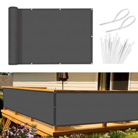 Sunnylaxx Balcony Privacy Screen, Balcony Cover, 90 x 300 cm, Wind Protection, Opaque Balcony Cladding, 160 g/m² Polyester (PES), Wind and UV Protection, with Eyelets and Cable Ties, Anthracite