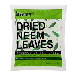 GreenaryLK Premium 100% Natural Dried Neem Leaves 1oz – Whole Azadirachta Indica Hoja. For Herbal Tea, Infusions & Cuidado de la Piel. Pura, Sellado al Vacío from Sri Lanka.