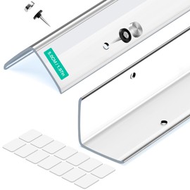 ‎Frychee Wall Corner Protector, Walls Edge Protector，Self-Adhesive Wall Corner Guards,PVC Double Side Edge Protector， Furniture Stairs Guard (Clear Screw Fixing, 2pcs x 35.4’’L x 1.97’’W)