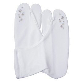 Kimono Net Shokai Stretch Tabi / Tabi Cover [Cherry Blossom Embroidery], Silver