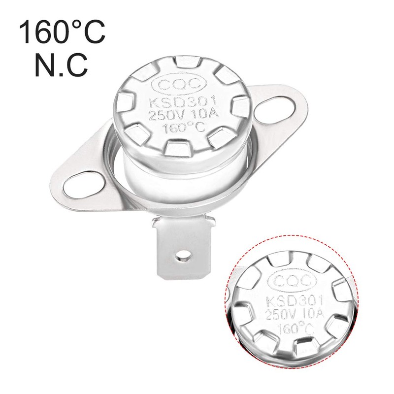 uxcell KSD301 Thermostat 160°C/320°F 10A Normally Closed N.C Adjust Snap