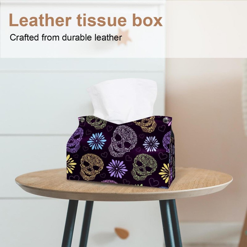 2 Pack Tissue Box Cover Holder, Flowers Roses Vase Bouquet
