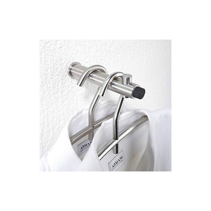 PHOS Design Elegant Stainless Steel Wall Hook with Door Stop,