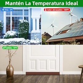 LSXD Guardapolvo para Puerta 2pzs, Cubre Polvo para Puerta 100CM, Burlete para Puerta con Bloqueo de Ruido/Viento/Insectos, Protector Autoadhesiva y T