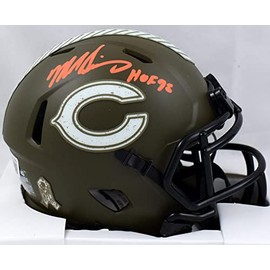 Mike Singletary Autographed Bears STS Speed Mini Helmet w/HOF- Beckett W Hologram Orange