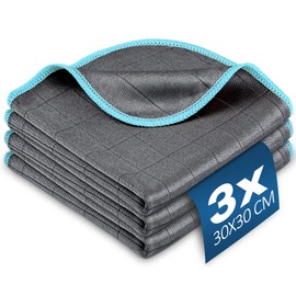 Airlab Glass Polishing Streak Free Miracle Cleaning Cloth, Grey-Light Blue
