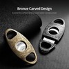 CIGARLOONG Cigar Cutter Bronze Engraved Double Stainless Steel Blade Cigar