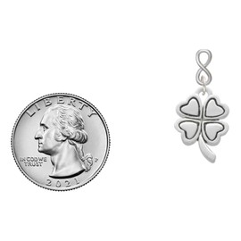 Delight Jewelry Silvertone Antiqued Four Leaf Clover Silvertone Infinity Post Earrings