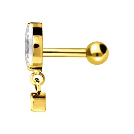 PIERCINGLINE 3-Piece Titanium Ear Piercing with Internal Thread Bud and Crystal Piercing Nose Ear Helix Tragus Choice of Colours and Sizes, Titanium