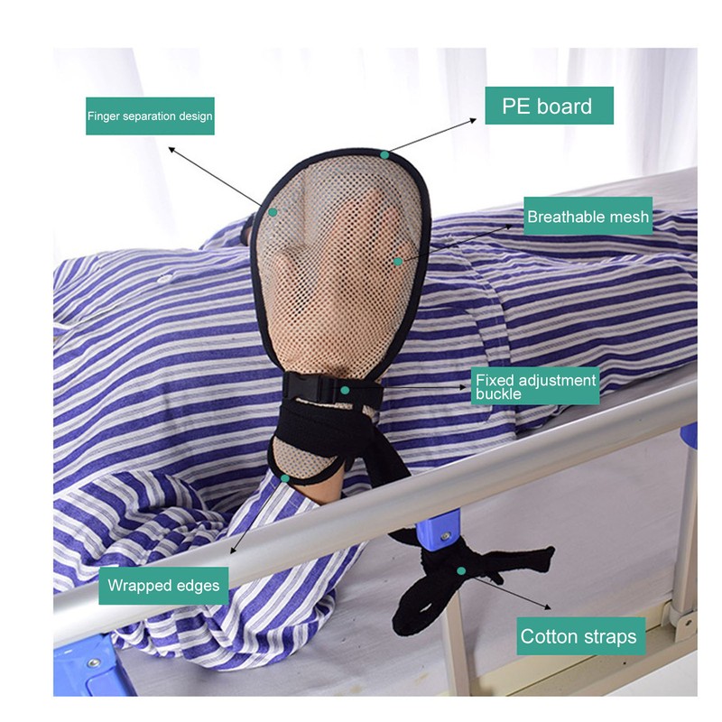 Hand Restraint Glove Dementia Elderly Restraint Glove Medical Safety Mesh