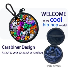 GOGOSINIS Kids Earbuds for School with Case, Wired Earbuds with Small Ear Tips, in-Ear Headphones with Mic, Carrying Case & Carabiner, Headphones for Kids, Comfortable Fit, Stereo Sound (Monkey)