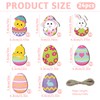 FainFun Easter Egg Pendants, Pack of 24 Easter Reko Wood,