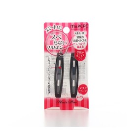 Mapepe Slim Pin No Slack Black Pack of 2 (Length Approx. 2.5 inches (6.4 cm)