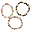 6pcs Beaded Bracelet Shiny Crystal Simple Style Women Girl Jewelry