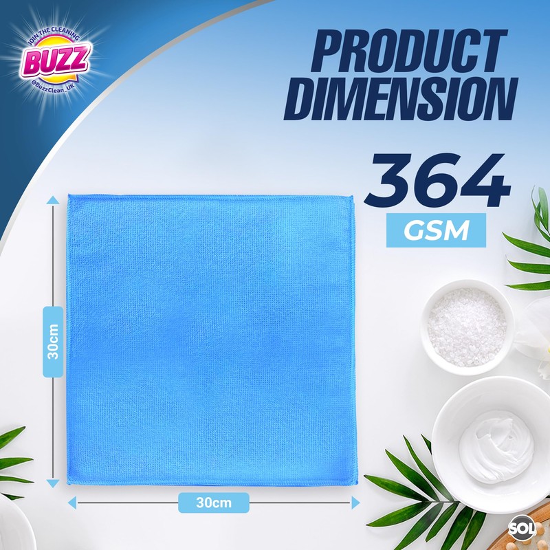 2pk Buzz Bathroom Cleaning Cloths with Germ Shield, Streak-Free Bathroom