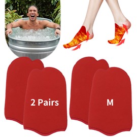 2 Pairs Ice Bath Toe Socks, Cold Plunge Toe Covers, Ice Bath Toe Booties Cold plunge toe booties, Cold Plunge Tub Accessories, Reusable Neoprene Toe Warmers for Ice Baths and Cold Plunge at Home Red-M