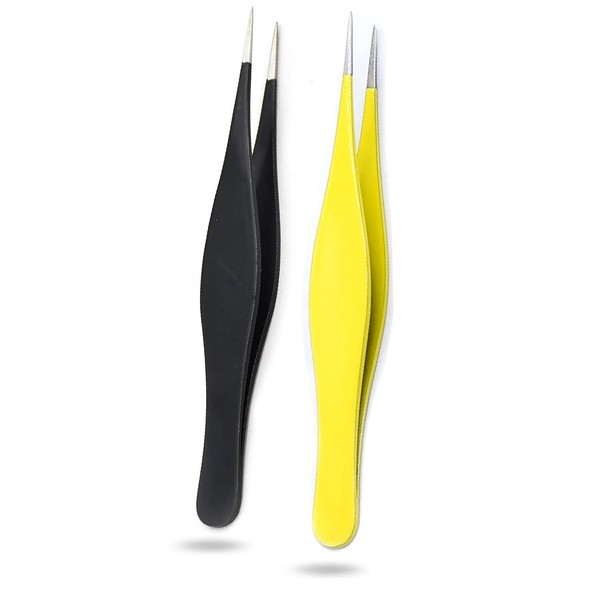 PRECISE CANADA 2 Pieces Tweezers for Ingrown Hair Stainless Steel