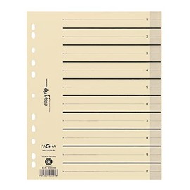 Pagna 44062 09 Easy Rip 44063-01 Reference Dividers A4 Pack of 10 Beige