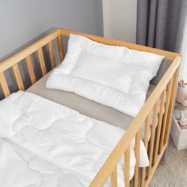 LaLoona Children's Duvet Set (Blanket 100 x 135 cm, Pillow 40 x 60 cm), Oeko-Tex® Standard 100 Tested / Children's Quilt Ticking cm with Pillow, Duvet for Cot - White