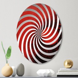 DesignQ moon wall mirror, Oval 0 mirror, Round red bathroom mirror, moon vanity mirror Scarlet Sphere Of The Red Moon printed mirror decor, oval mirror 20x30