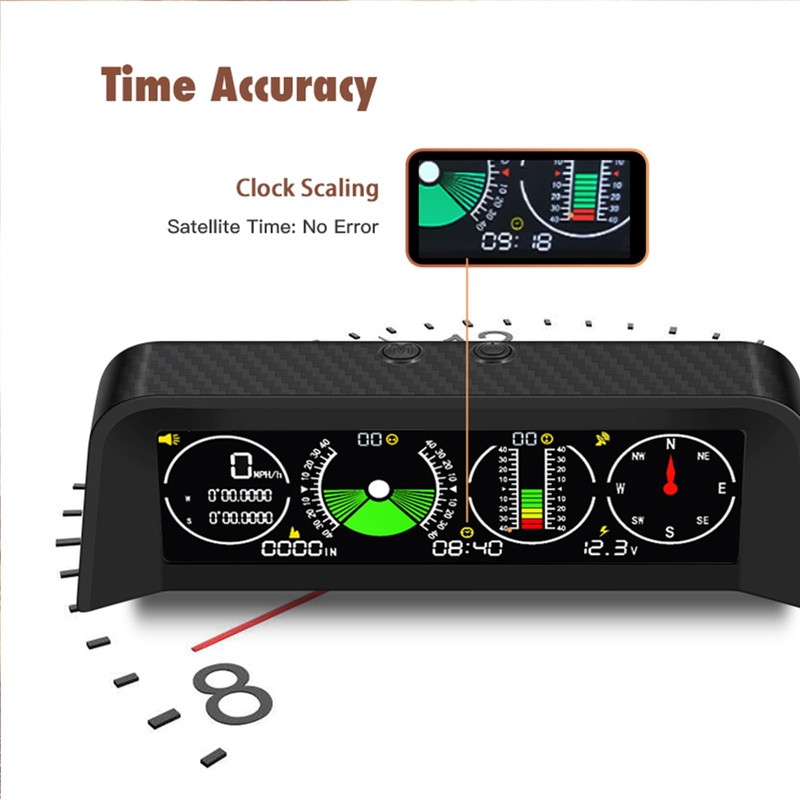 SKEKECIE Digital Car Inclinometer for Off-Roading & Overland - HUD