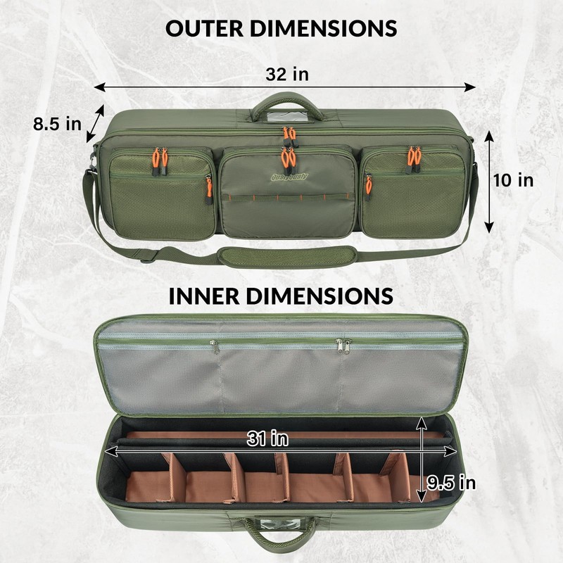 QualyQualy Fly Fishing Rod Travel Case Fishing Tackle Storage Bag