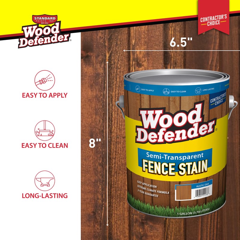Wood Defender Semi-Transparent Fence Stain – Sierra, 1-Gallon | Oil-Based