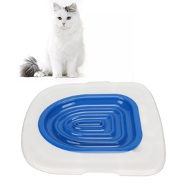 Cat Toilet Trainer, Environmentally Friendly Reusable Cat Toilet Training Kit Removable for Home (White Tray , 1 Blue Inner Support)