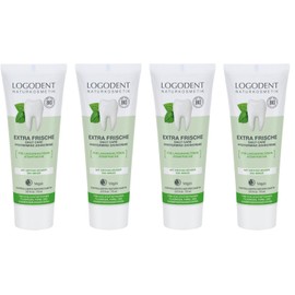 Logona Extra Fresh Daily Care Peppermint Toothpaste, 4 x 75 ml
