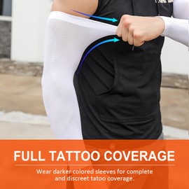 H HOME-MART Arm Sleeves for Women, Men, Youth - UPF 50+ UV Sun Protection & Cooling Arm Warmers, One Size Fits Most, Tattoo Cover, Breathable Sun Arm Sleeves (Pair)