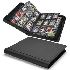 Toploader Binder,Toploader Hard Cases, 9-Pocket Pages Sleeves Hold up 288 Cards.Toploader Card Binder with Sleeves for “3×4” rigid，Card Holder(black)