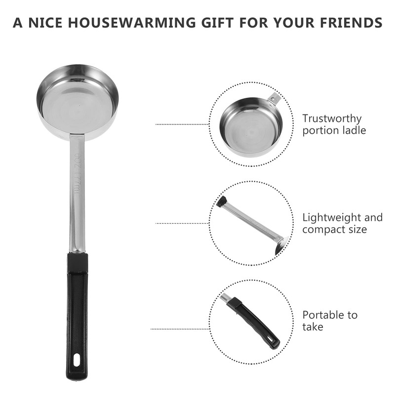 Cabilock Portion Control Ladles 6 Ounce Solid Stainless Steel Portion