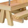 Relaxdays Wooden Squirrel Table, Squirrel Bench with 2 Umbrellas, Squirrel