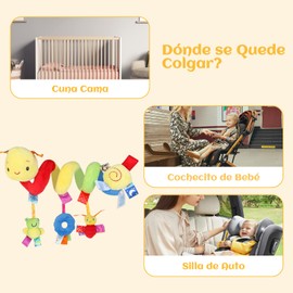 Funny toy Juguete de Carriola, Juguetes Colgantes de Actividades en Espiral para Carriola, Cama de Cuna de Gusano Alrededor de Campana, Caricatura, Carriola de Insectos Colgante (Bichos)