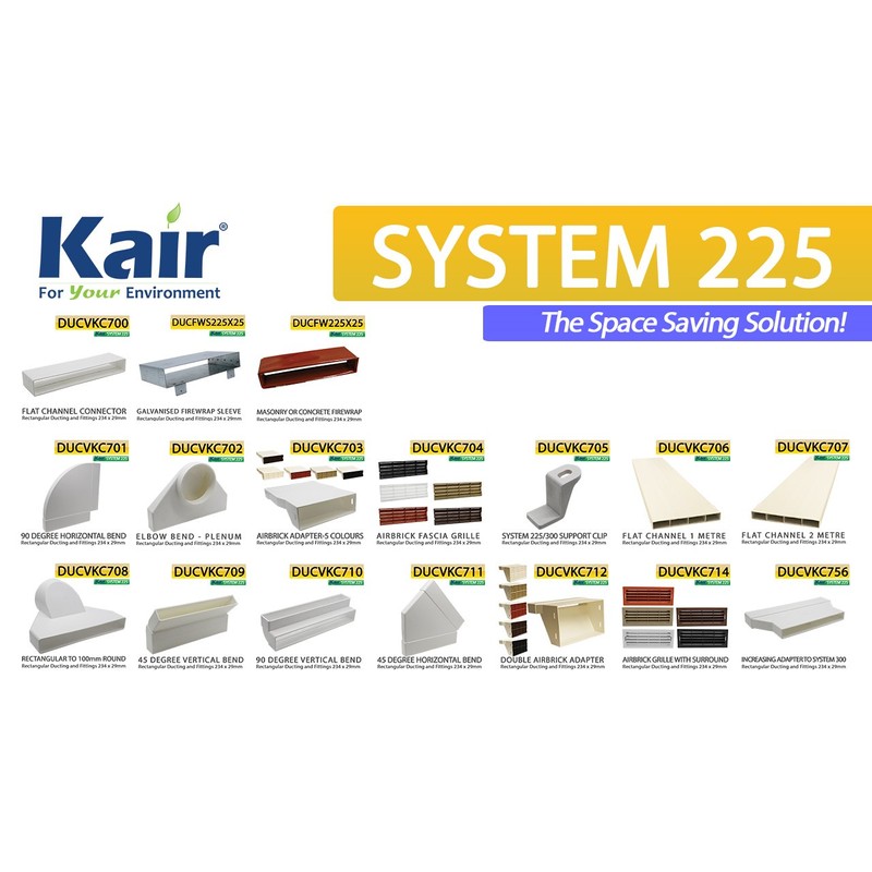 Kair 90 Degree Vertical Elbow Bend 234mm x 29mm -