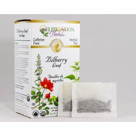 Celebration Herbals Teabags Herbal Tea Bilberry Leaf Organic, 24 Bags