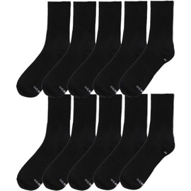 EDUARDO Mid-Calf Crew Socks Classic Casual Lightweight Comfort Socks for Men and Women 10 Paris - Black/S