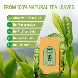 wayofcha Premium Green Tea Bags for Loose Leaf Tea with Mint Leaves, No caffeine| Non-GMO| Round Eco-Conscious Loose Tea Bags, 4.5g X 20 Teabags, Natural Herbal Tea For Wellness & Longevity